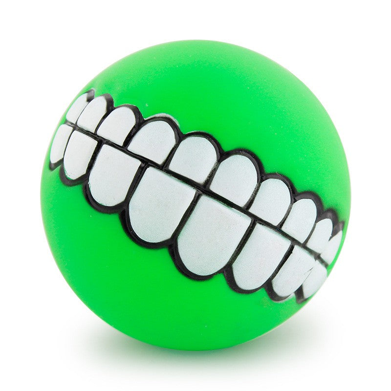 Bola para cães com dentes, brinquedo engraçado para truques, brinquedo de silicone para cães, brinquedo de mastigar com guincho, brinquedos sonoros para cães, brinquedos para cachorros, brinquedo interativo para gatos