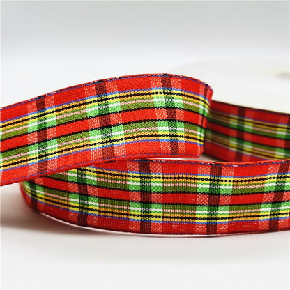 5yards/Lot 10mm 25mm Plaid Ribbon Christmas Decor Ribbon For Handmade Design Christmas Decoration DIY Gift Wrapping