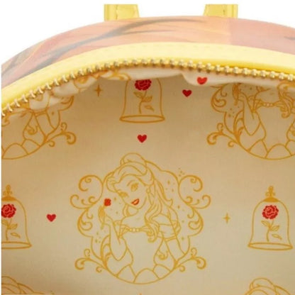 Bolsa Mini Mochila Loungefly A Bela e a Fera Série Princesas Cogsworth ?Lumiere Chip? Cosplay