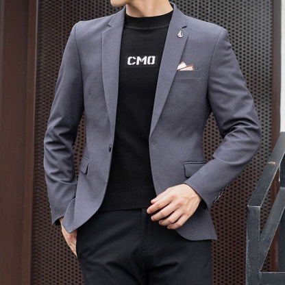 2025 Slim Fit Fashion Suits M-4XL High-Quality British Casual Solid Color Small Suit for Handsome Men All Fit