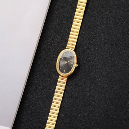 Fashion Oval Dial Women Watches Ultra-thin Strap Analog Quartz Wristwatch Girls Clock Reloj Mujer?Without Box?