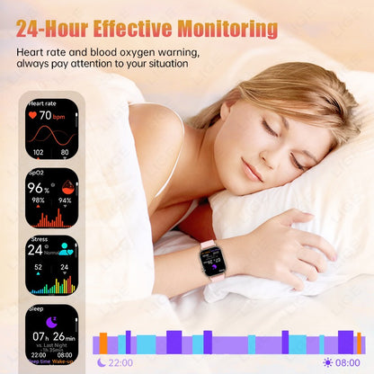 LIGE 2025 Para Android IOS GPS Smart Watch Feminino Tela HD de 2.01" Frequência Cardíaca Chamada Bluetooth Bússola IP68 À Prova D'água Smartwatch Masculino