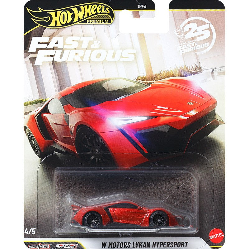 Hot Wheels Premium HNW46 Velozes e Furiosos, Mitsubishi Eclipse Benz 500 Lykan FJ Cruiser, Brinquedos de Colecionador em Diecast 1:43 para Crianças