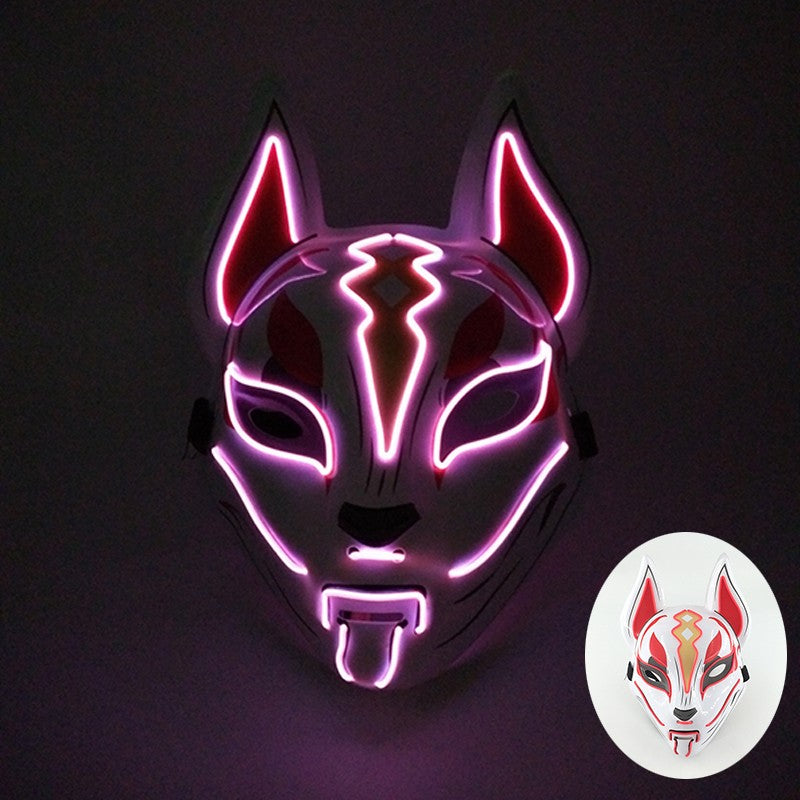 Cool Neon Light up Fox Mask Men Luminous Disguise Masks Glow in the Dark Cosplay Costume Trick or Treat Decoration