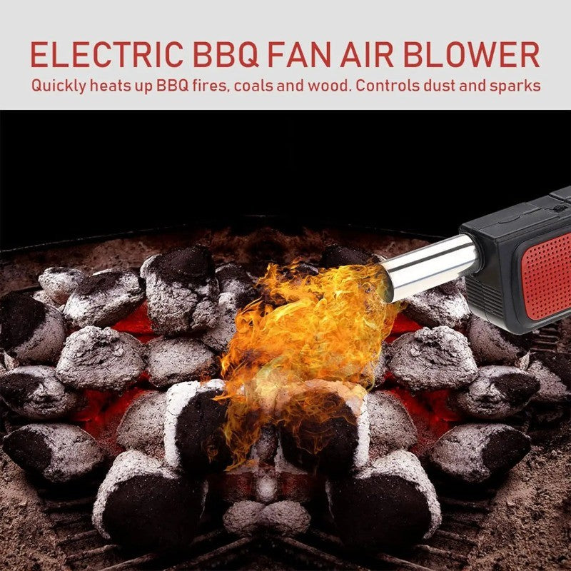 Outdoor Camping Picnic Barbecue Air Blower Portable Handheld Electric BBQ Cooking Fan Air Blower Fire Bellows Tool