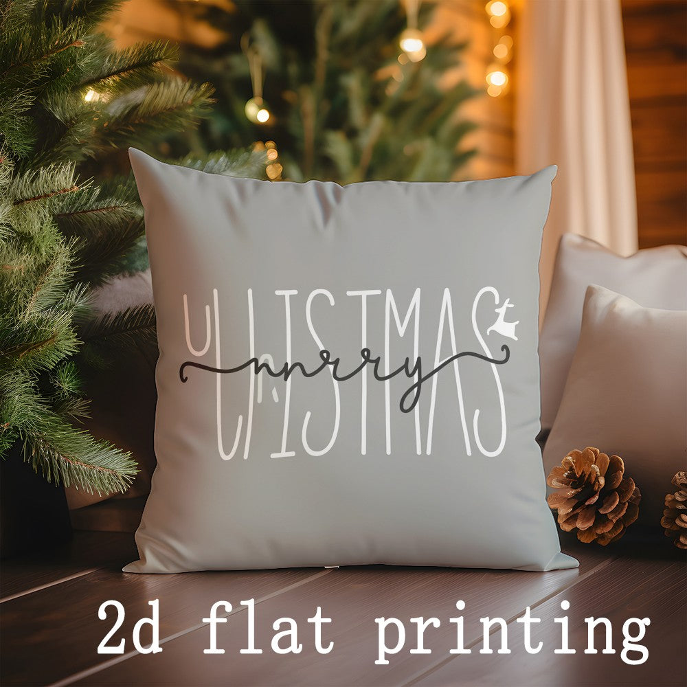 Home Decor Christmas & Winter Themed Digital Printed Pattern Cushion Cover Suitable for Sofa Bedroom Car Pillow Cover