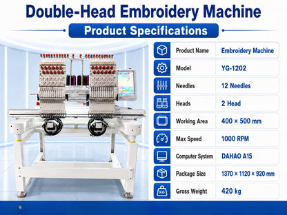 Multi Function 1204 4 Heads 15 Needles Industrial Automatic Computerized 3D Home Use New 1200 RPM Motor Cap Embroidery Machine