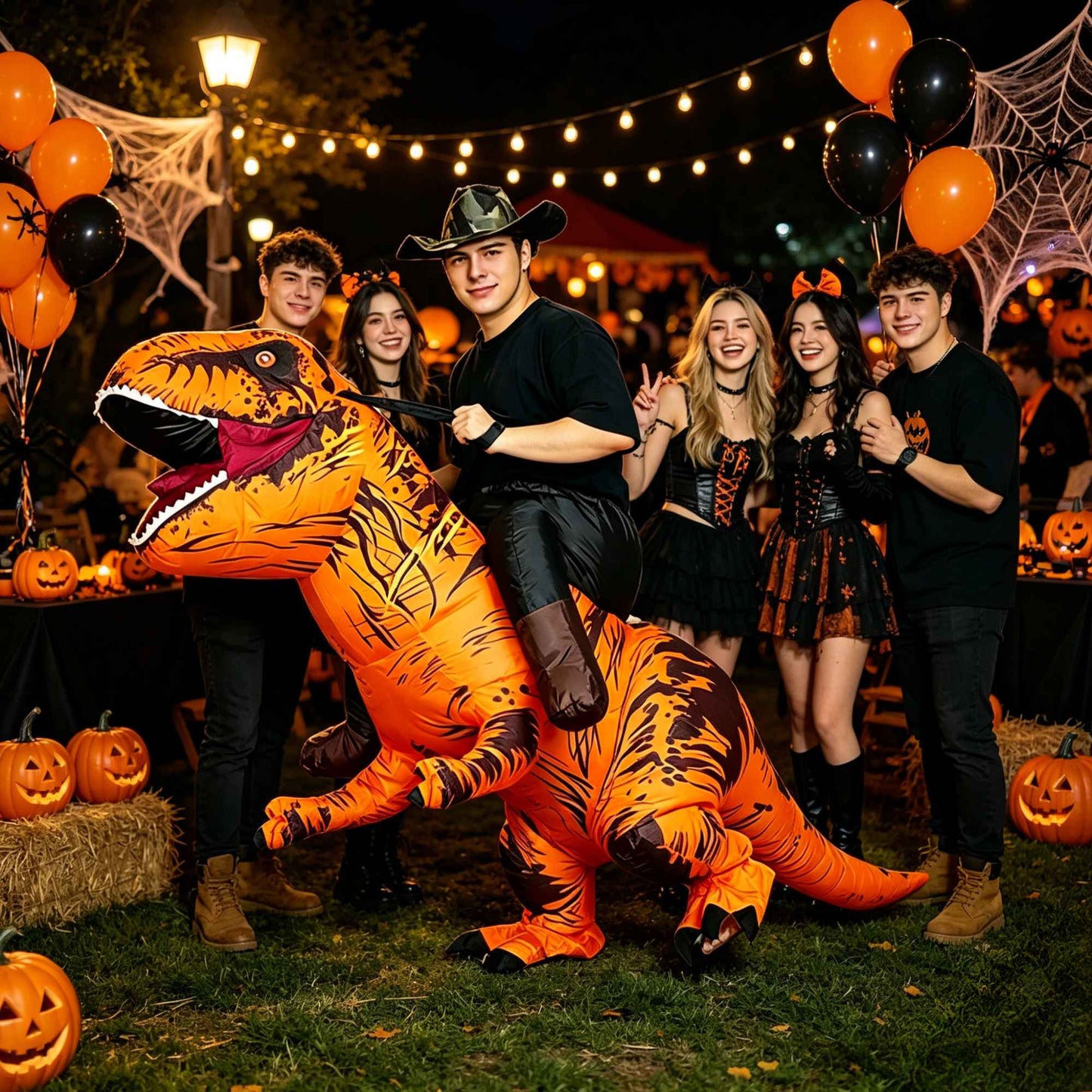 Ride on Tyrannosaurus Rex Inflatable Dinosaur Costume Adult Male Female Cosplay Halloween Mascot Party Costume
