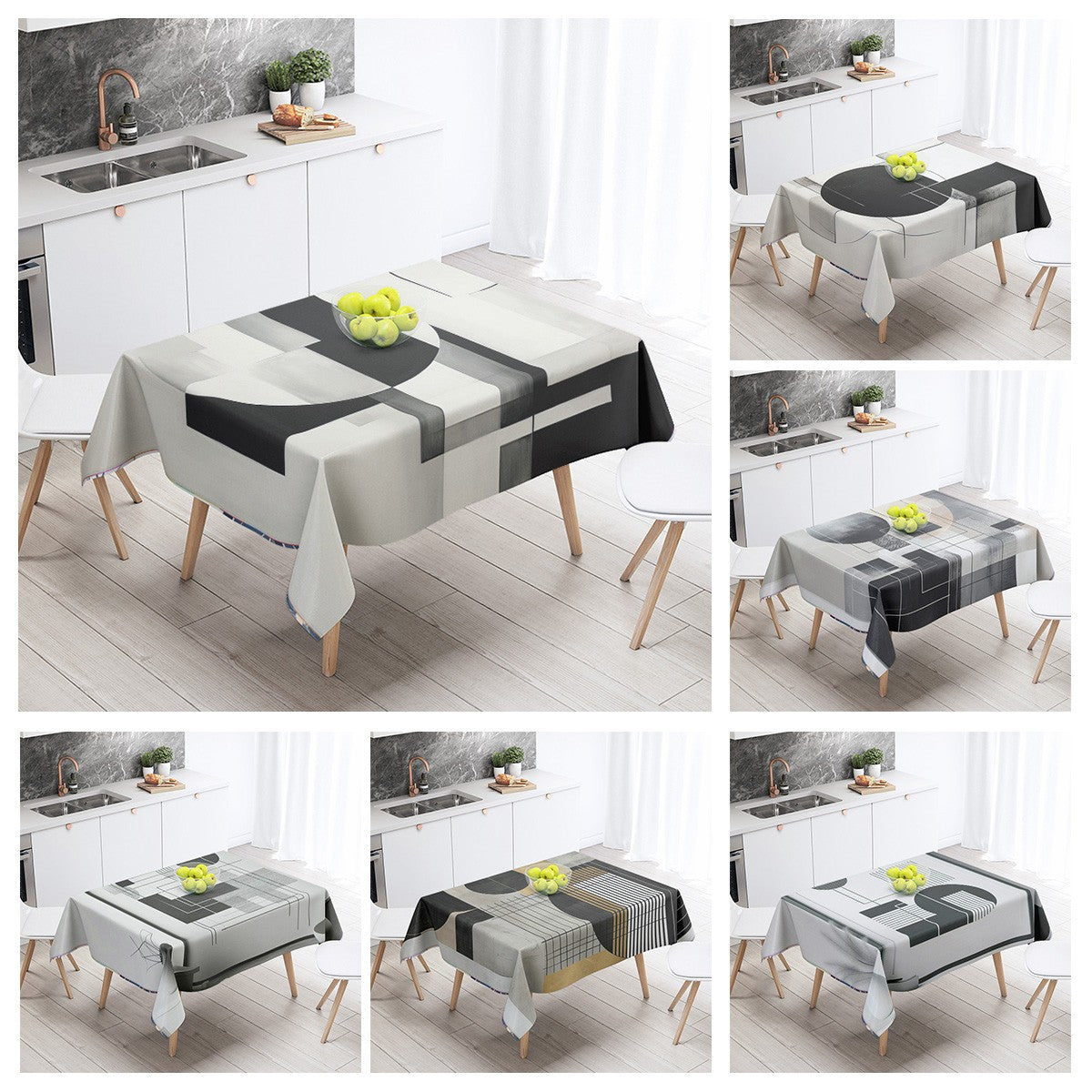 Abstract Geometric Tablecloth Waterproof Stain Resistant Party Decoration Restaurant Cafe Dining Table Tablecloths 140X200cm