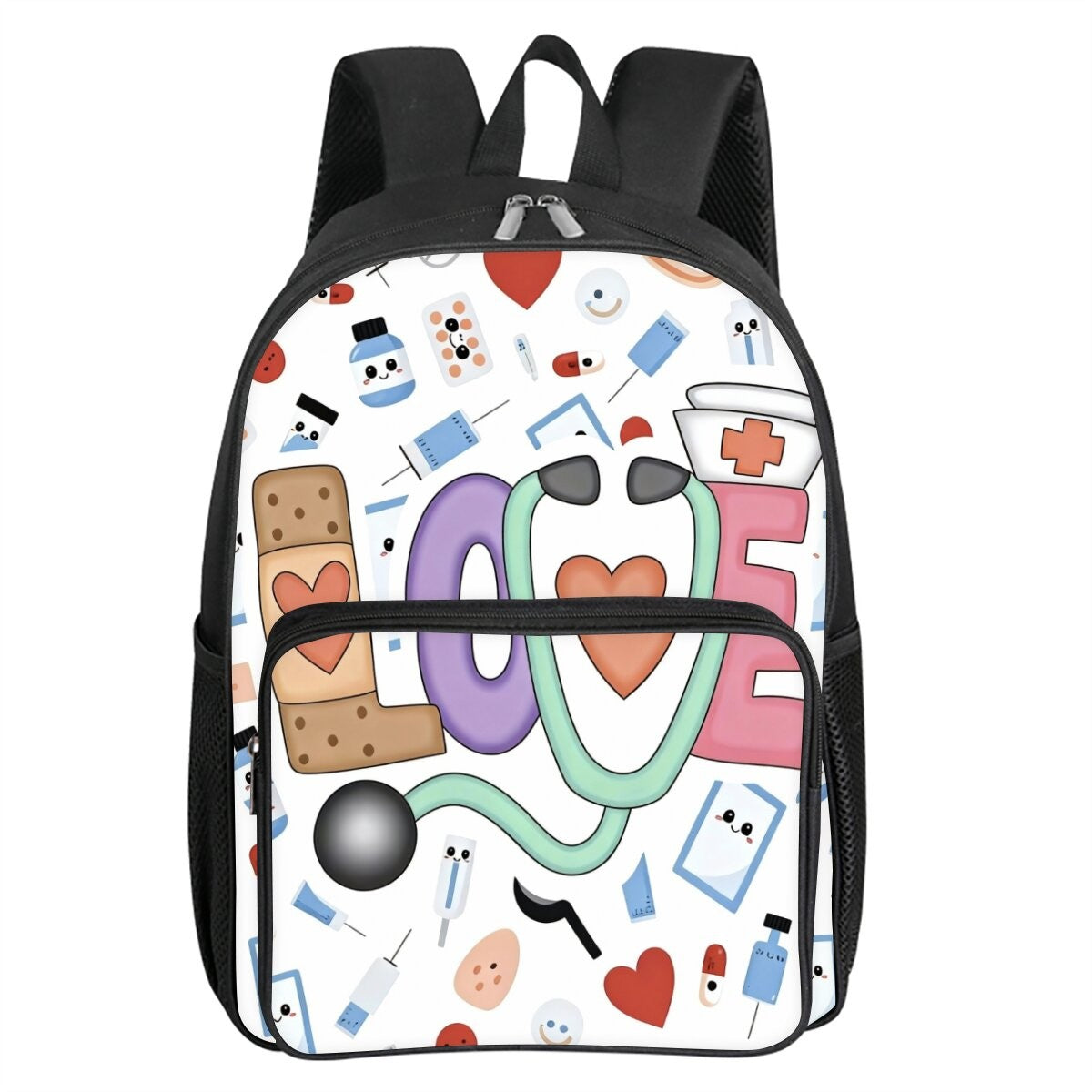Mochila Escolar Com Bolso Frontal Quadrado Estampa de Grafite Médico Para Meninos e Meninas Melhores Presentes Mochila Escolar Infantil 3D Desenho Animado