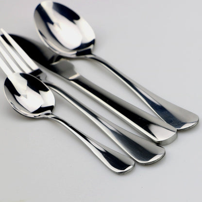Conjunto de Louça Azul de 4 Peças com 2 Canudos de Metal Aço Inoxidável Talheres Coloridos Faca Garfo Colher de Chá Talheres de Prata