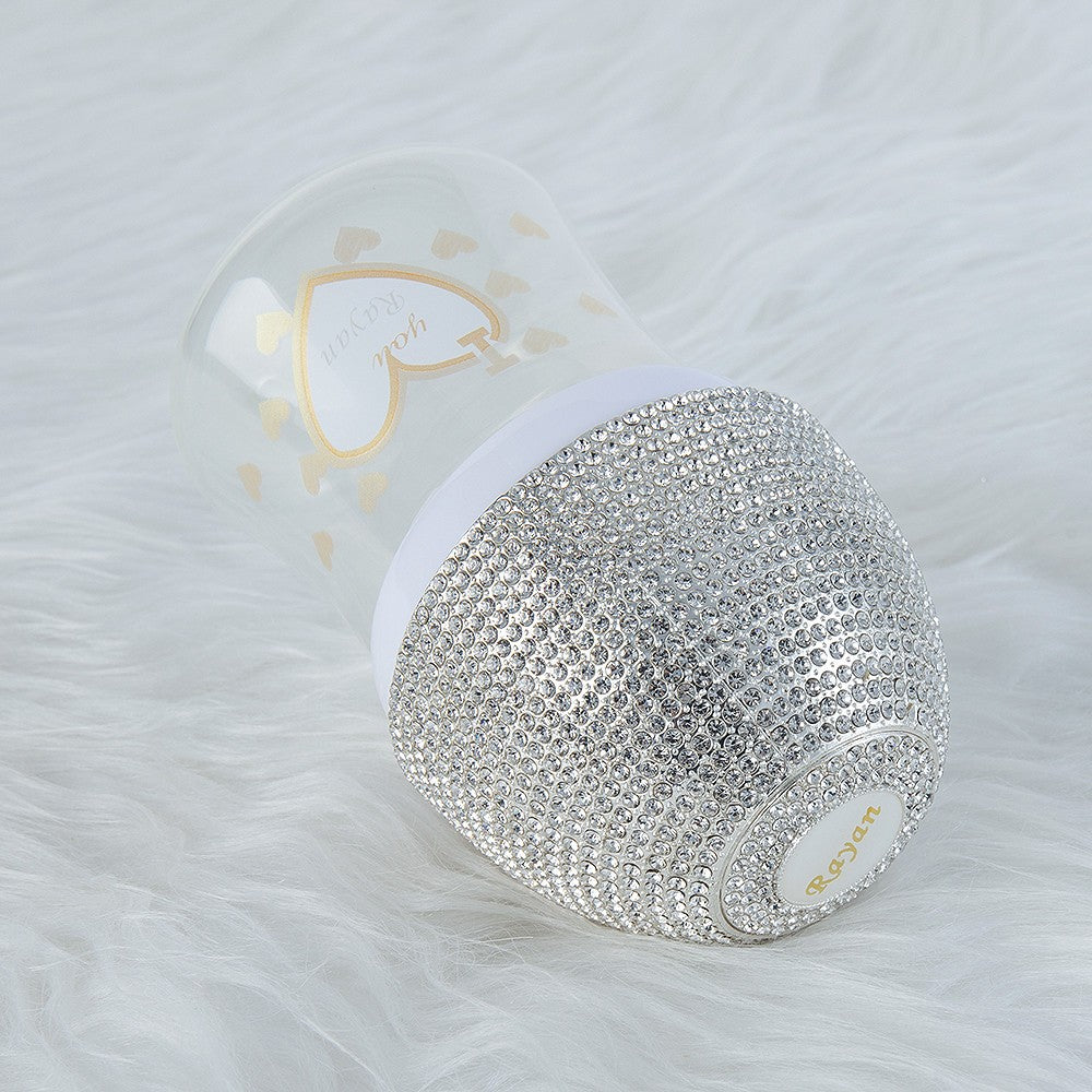 MIYOCAR personalized gold bling baby bottle BPA free plastic 260ml and 150ml bottle lovely baby bottle feeding bottle