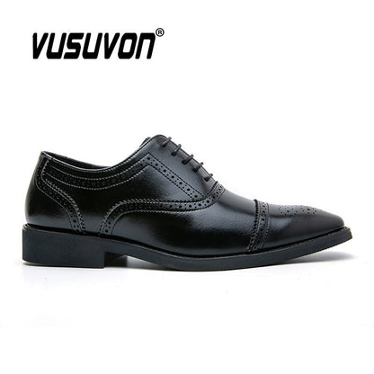 Men Oxfords Brogue Shoes Fashion Breathable Split Leather 38-48 Size Boys Black Soft Outdoor Casual Autumn Mules Dress Flats