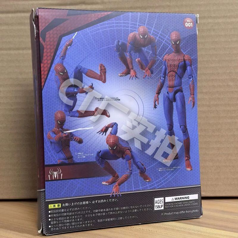 Boneco de Ação Ct Toys Homem-Aranha Mafex 001 Peter Parker Andrew Garfield - The Amazing Spider-Man Shf Anime Modelo de Brinquedo Colecionável