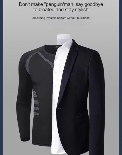 Men's Clothing Winter Warm Undershirts Plush Thermal Underwear Set Elastic Compression Tights Fitness Men's Track Suit Set