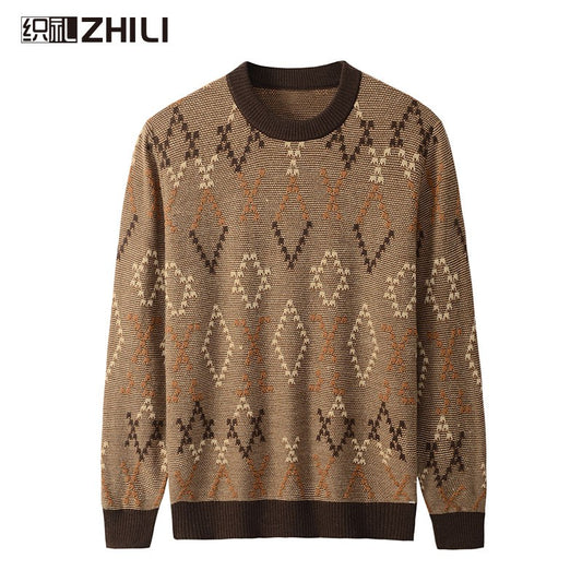 Men's Casual Crewneck Sweaters Cable Knit Thermal Pullover Sweater