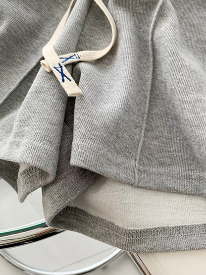 AOSSVIAO 2025 Summer Shorts Women Elasticity Lovely Girls Korean Style Sweet Students Harajuku Simple Pure Gray Trousers Female