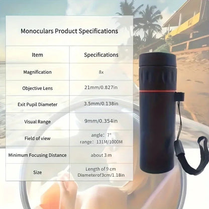 Telescópio Monocular 2000x25 HD Mini Portátil para Celular com Suporte Telescópios para Acampamento, Caça e Observação de Pássaros ao ar Livre