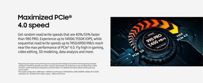 SSD SAMSUNG 990 PRO 4 TB PCIe 4.0 M.2 2280 Interno de Estado Sólido para Computação de Ponta Jogos Workstation de Uso Intenso