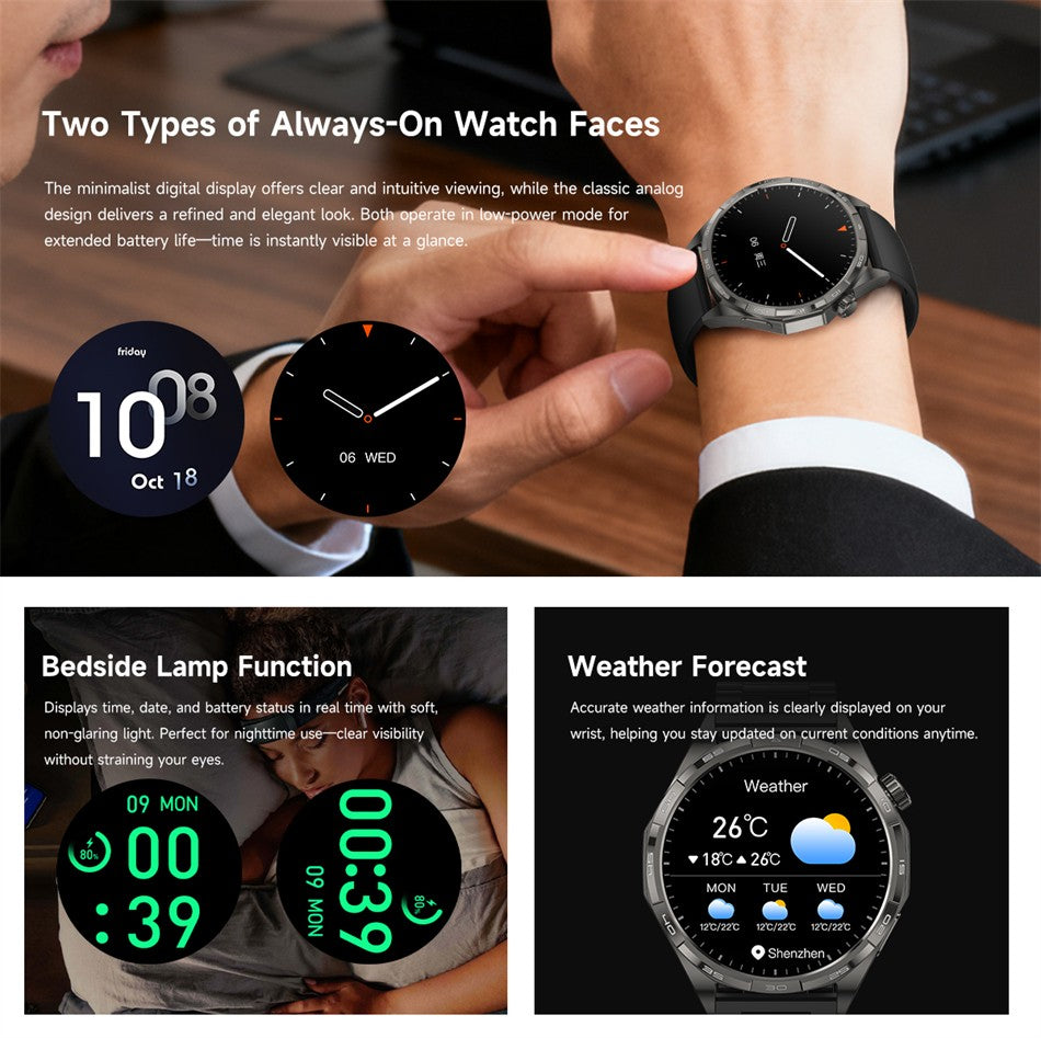 2026 Novo Relógio Fitness Original G T6 Pro Smartwatch Tela AMOLED HD de 1.50" com GPS, Monitor de Batimentos Cardíacos e Chamadas Bluetooth para Homens