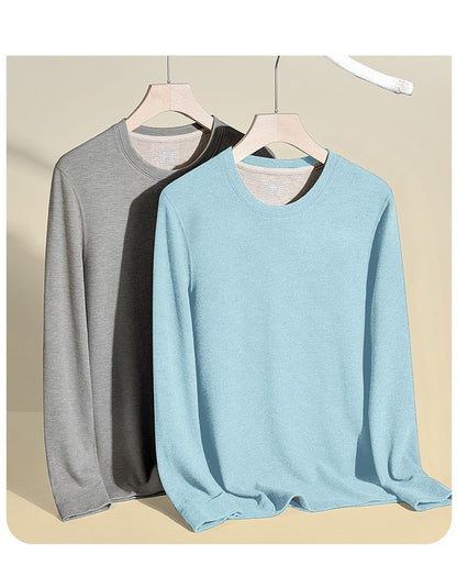 6760 Autumn Winter Keep Warm Slim Underwear Tops Pants For Men Good Quality Mulberry Silk Fleece Thicken Simple Male Sets Gift