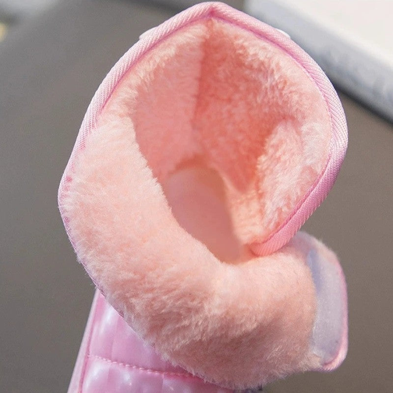 Disney Winter Children Shoes Plush Waterproof Non-Slip Girl Frozen Princess Elsa Shoes Snow Boots Fashion Warm Outdoor Boots