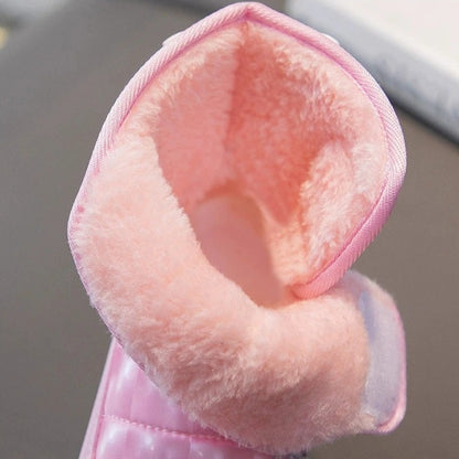 Disney Winter Children Shoes Plush Waterproof Non-Slip Girl Frozen Princess Elsa Shoes Snow Boots Fashion Warm Outdoor Boots