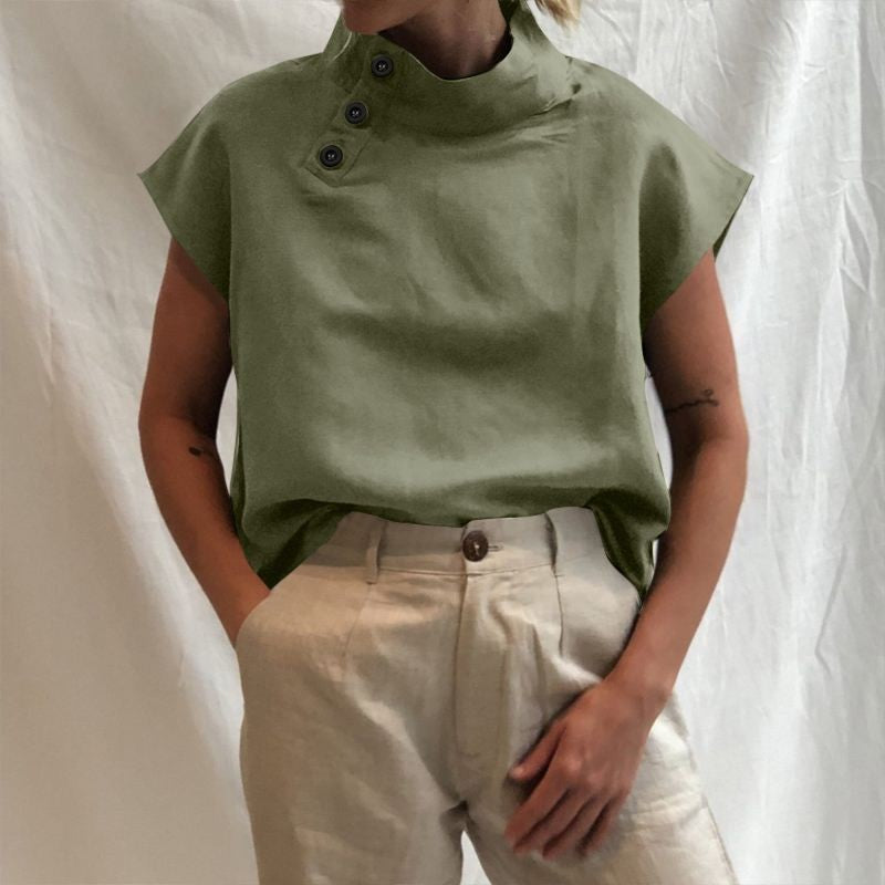 ZANZEA Fashion Women Blouses 2024 Summer Cotton Linen Blusas Mujer Stylish White Shirt Elegant Short Sleeve Tunics Lightweight