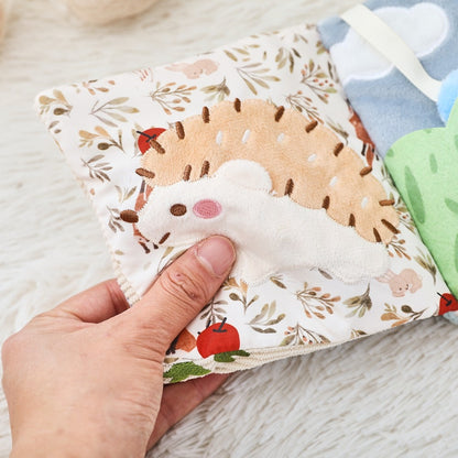 Baby Toys for 0 12 Months Cloth Book Early Educational Sensory Book Baby Soft Books Fluffy Cartoon Elephant Books With Mirror