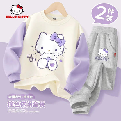 Autumn Baby Girl Clothes Set Cartoon Printed Pullover Sweatshirts Top And Pants Bottom 2 Pieces Suit Kid Children Boy Tracksuits