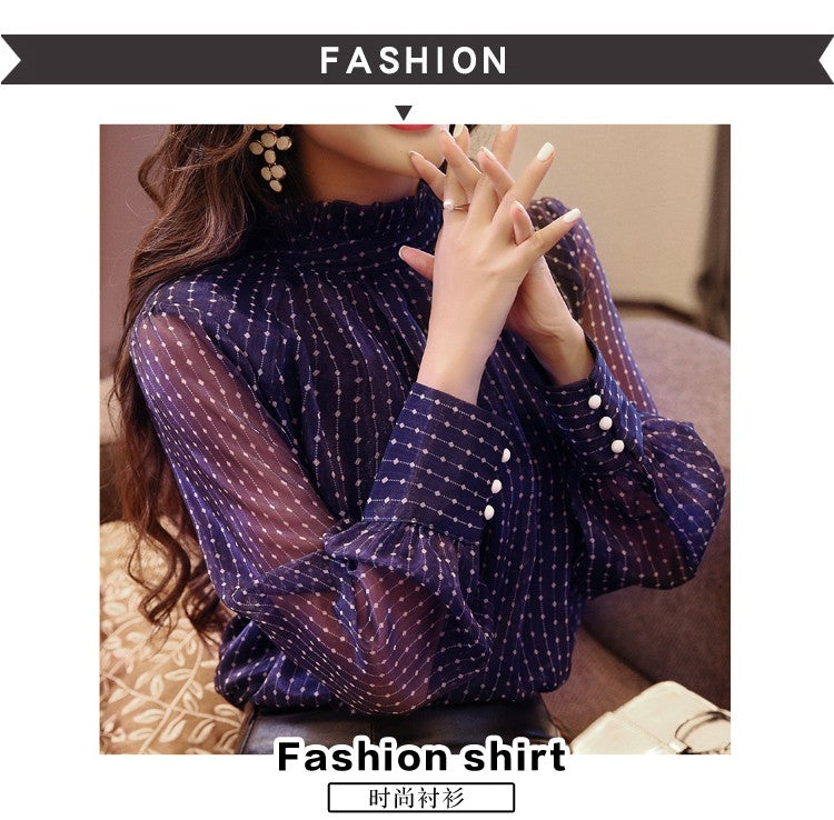 Long Sleeve Blouse Women Casual Striped Chiffon Blouse Shirt Fashion Women Blouses 2024 Top Female Blusa Feminina Women Tops A28