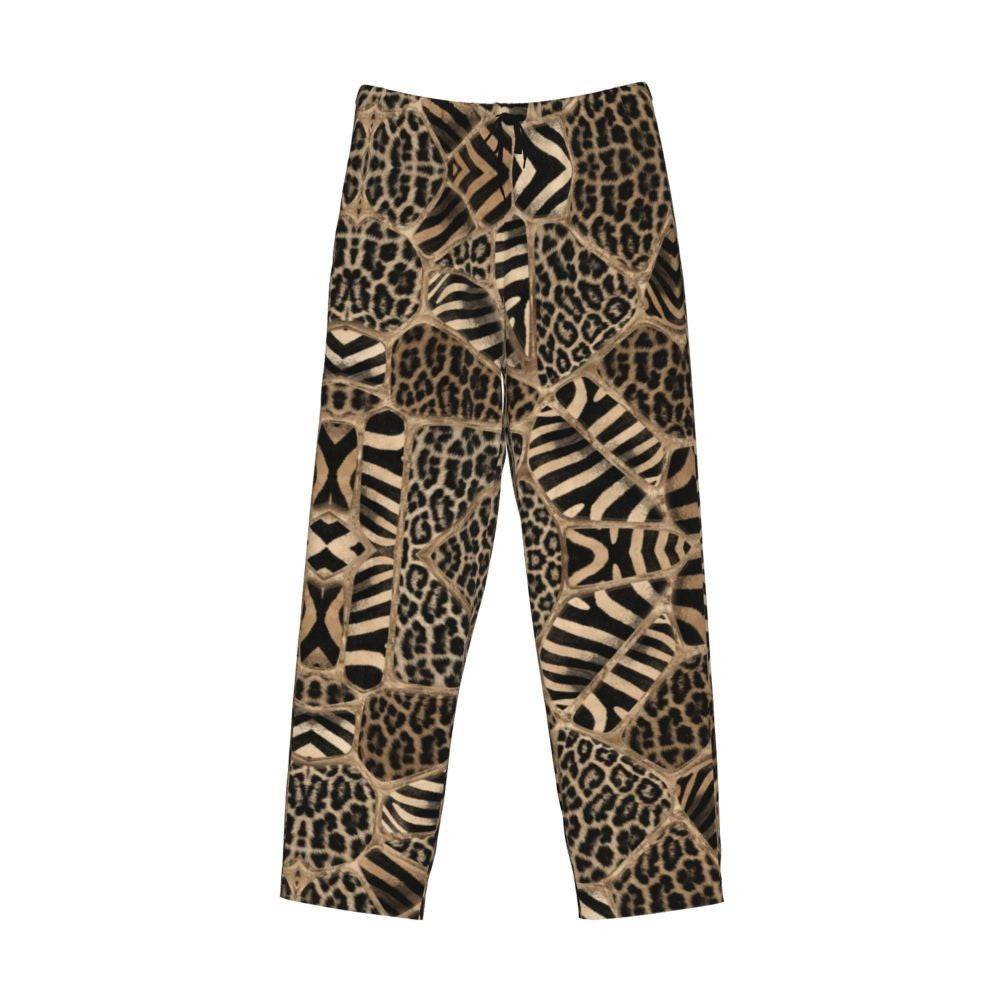 Custom Leopard Print Pajama Pants Men's Animal Skin Sleepwear Lounge Sleep Bottoms Stretch with Pockets