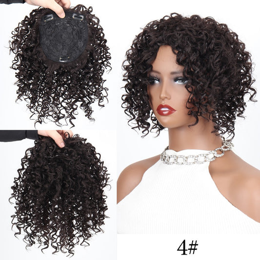 Toppers Sintéticos Afros Crespos Cabelo Cacheado Perucas Para Mulheres Negras Com Cabelo Ralo Aumentam O Volume Do Cabelo