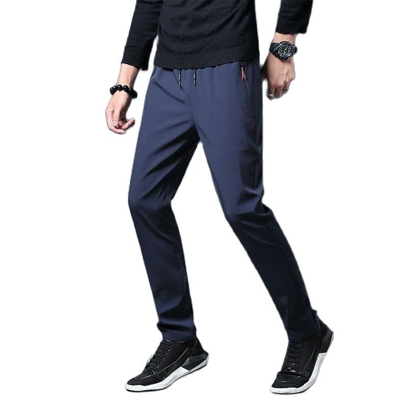 2024 Summer men's casual pants slim fit thin Korean version ice silk pants Jinlun sports pants straight tube quick drying pants