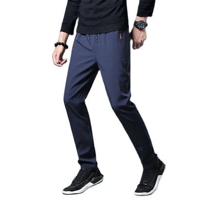 2024 Summer men's casual pants slim fit thin Korean version ice silk pants Jinlun sports pants straight tube quick drying pants