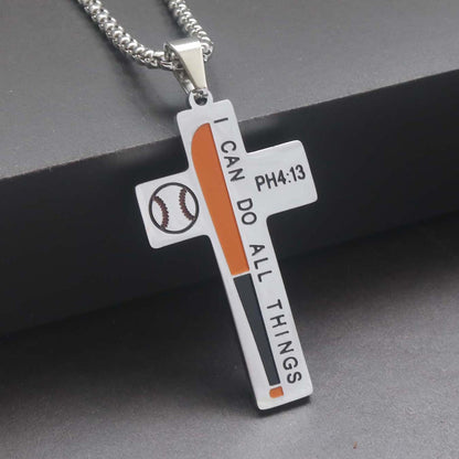 Colar Masculino Minimalista Aço Inoxidável Cruz de Jesus para Homem
