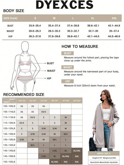 Fisoew lined Winter Coat Women Zip Up Hoodie Warm Long Tunic Sweatshirt With Pockets Outdoor Streetwear Jacket