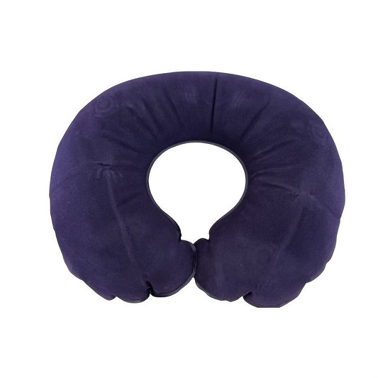 Ergonomic C-Shaped Neck Pillow, Polyester Travel  Car Support Cushion U-shaped Travel Inflatable Pillow