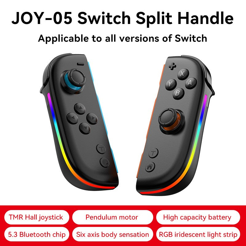 Wireless Switch L/R Controllers Hall Joystick RGB Colorful Light BT 5.3 Wake Up Six-Axis Vibrating Joypad For Switch/Lite/Oled