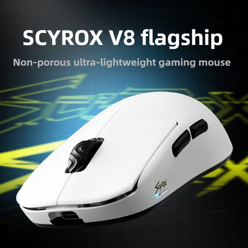 [EM ESTOQUE] SCYROX V8 8K Mouse Gamer Ergonômico com Fio e Sem Fio Ultraleve 36g PAW3950 E-Sports PC Gamer Acessório