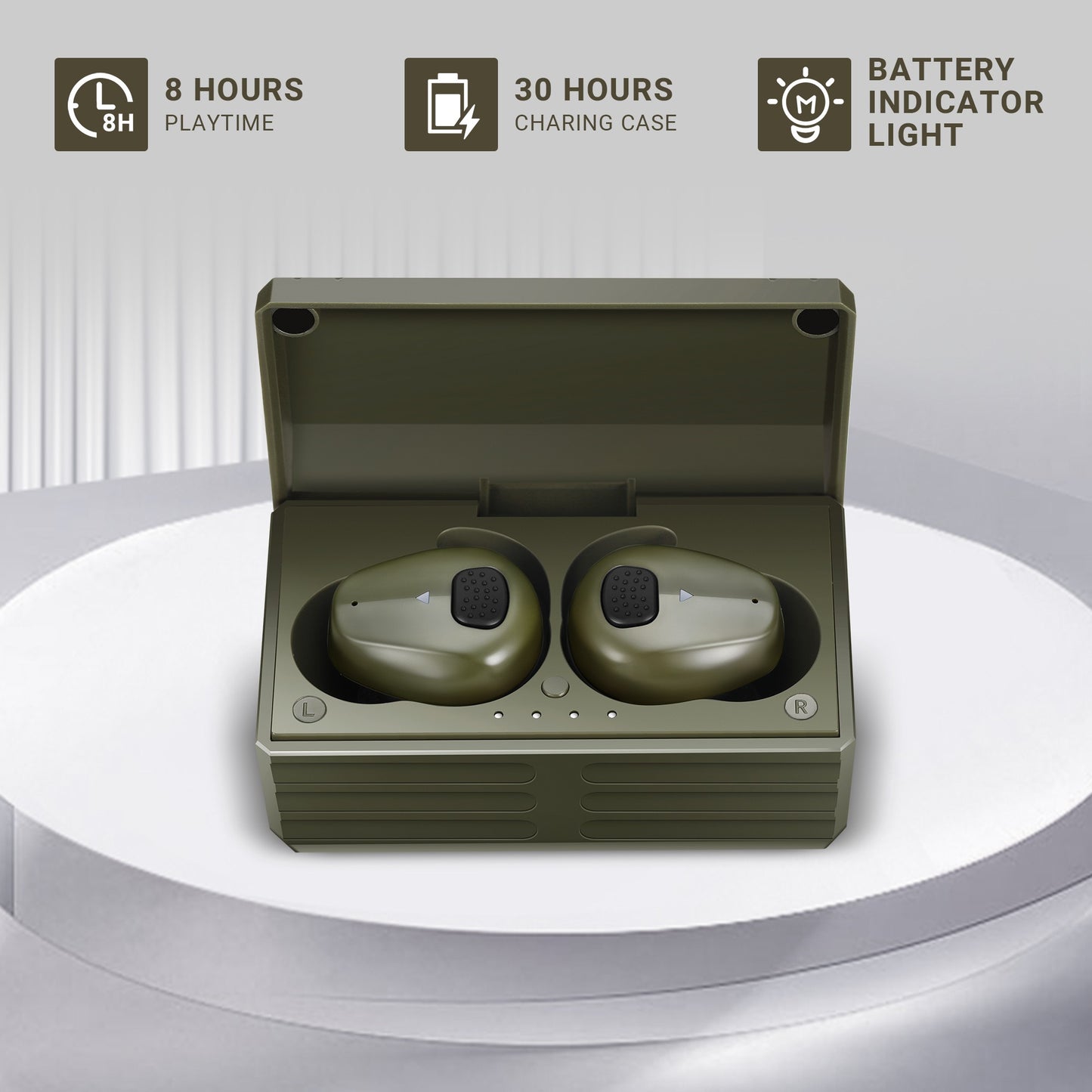 YHKEMA EB10 Electronic Shooting Ear Protection,TacticalNRR 27dB Bluetooth Noise Cancelling Sound Amplification Earmuffs Earbuds