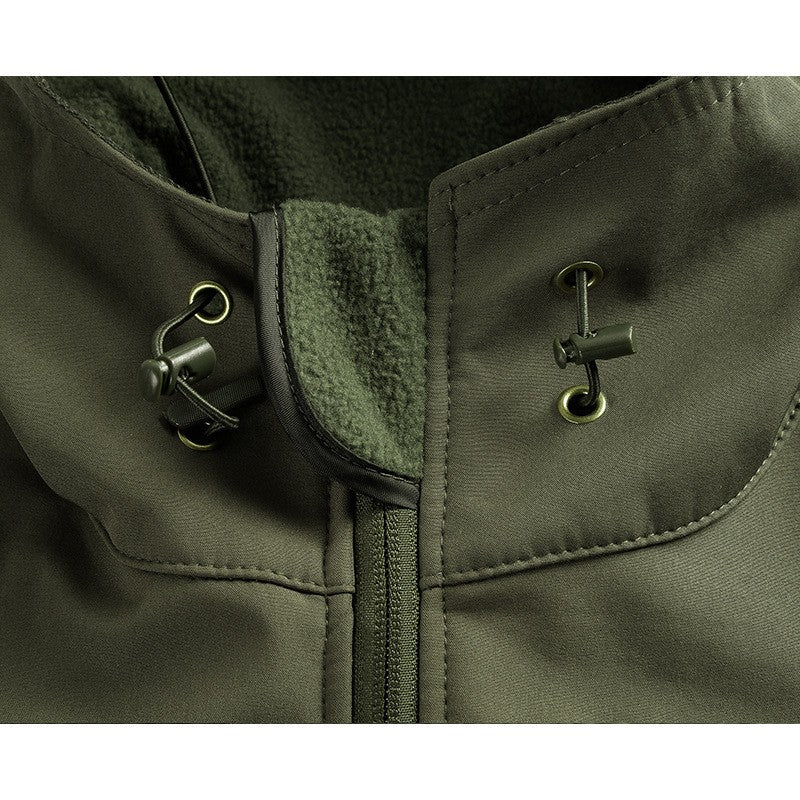 Shark Skin Soft Shell Tactical Jacket Men Winter New Waterproof Fleece Hooded Coat Hunt Clothes Outdoor Camouflage Jacket