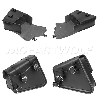 Universal Accessories Triangle Synthetic Leather Motorcycle Side Saddle Bag for Cafe Racer ATV For Harley Sportster XL 883/1200