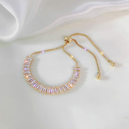 Pulseira de Tulipa de Opala Requintada com Zircônia para Mulheres Acessório Diário Personalizado da Moda Joias para Festas Presentes de Aniversário