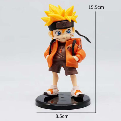 2026 Hot Hatake Kakashi Naruto Uzumaki Q Edição Figura Mochila Modelo Criativo Boneco de Alto Valor com Base Carro Enfeites de Mesa