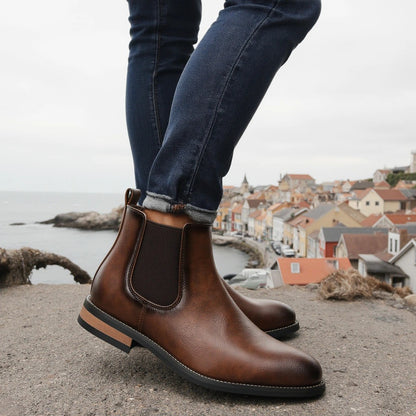 2025 New Chelsea Men Boots Fashion Brand Comfortable Leather Boots