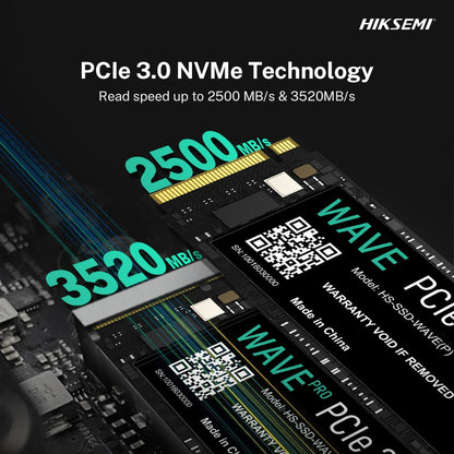 HIKSEMI WAVE (P) M.2 PCIe SSD – Até 2500MB/s de Leitura/Escrita! Compatível com Desktops, Laptops & Consoles de Jogos, 3D NAND para Estabilidade