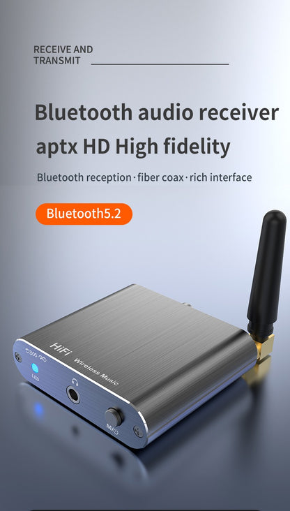 CSR Wireless Receiver APTX-HD BT 5.2 HiFi Stereo Audio Adapter Support Coaxial Optical Fiber aptX-LL For Headphone TV Amplifier