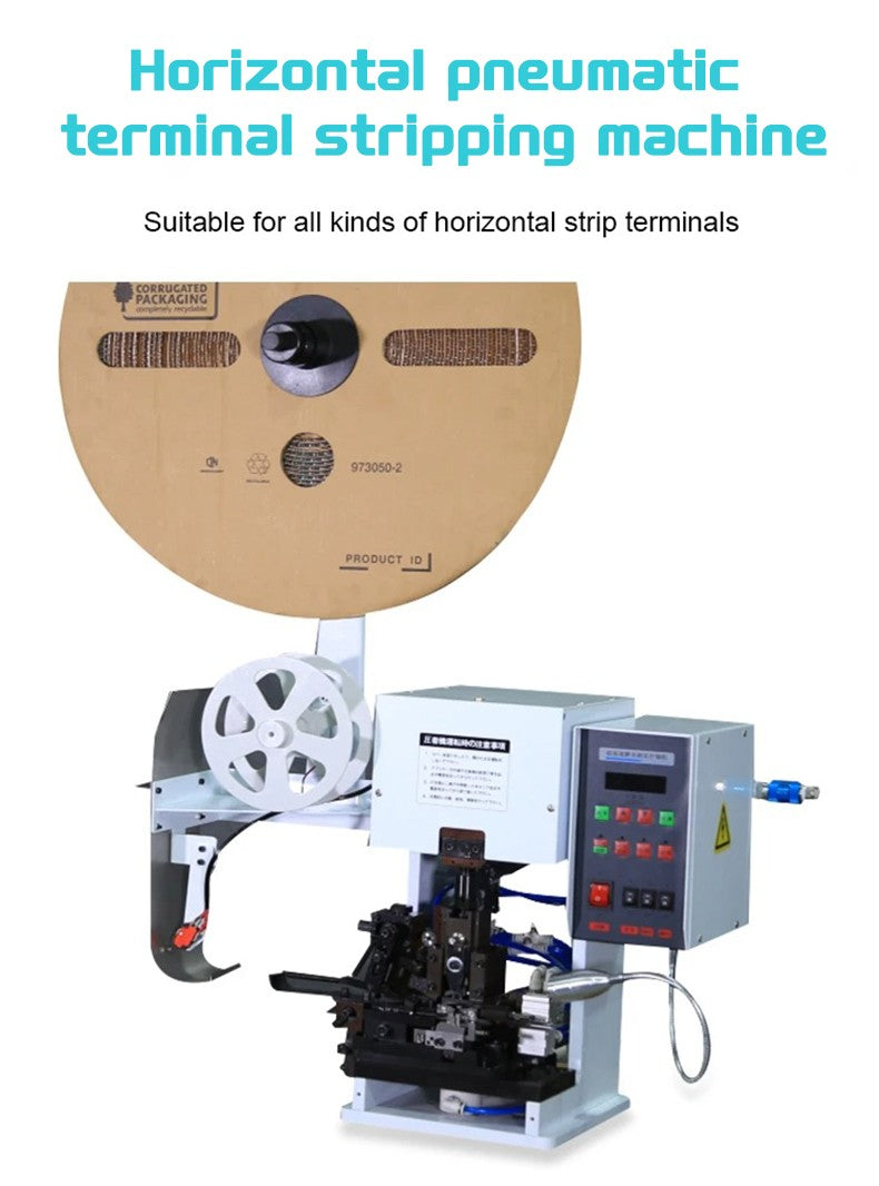 Máquina horizontal automática multifuncional para crimpar e decapar cabos com terminais para cabos multicoaxiais com revestimento AWG36-AW20