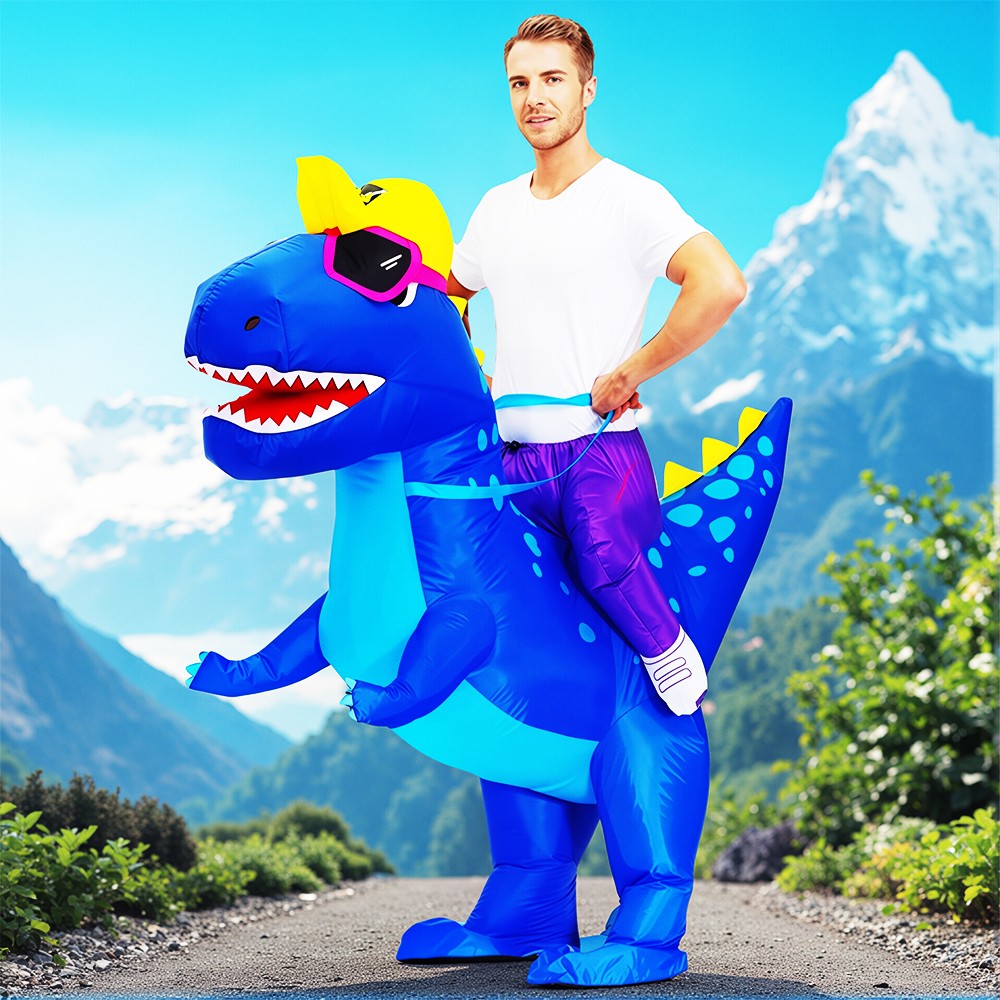 Anime Mascot Skeleton T-Rex Inflatable Dinosaur Costume Adult Purim Carnival Halloween Party Cosplay Costume Fancy Dress Suit